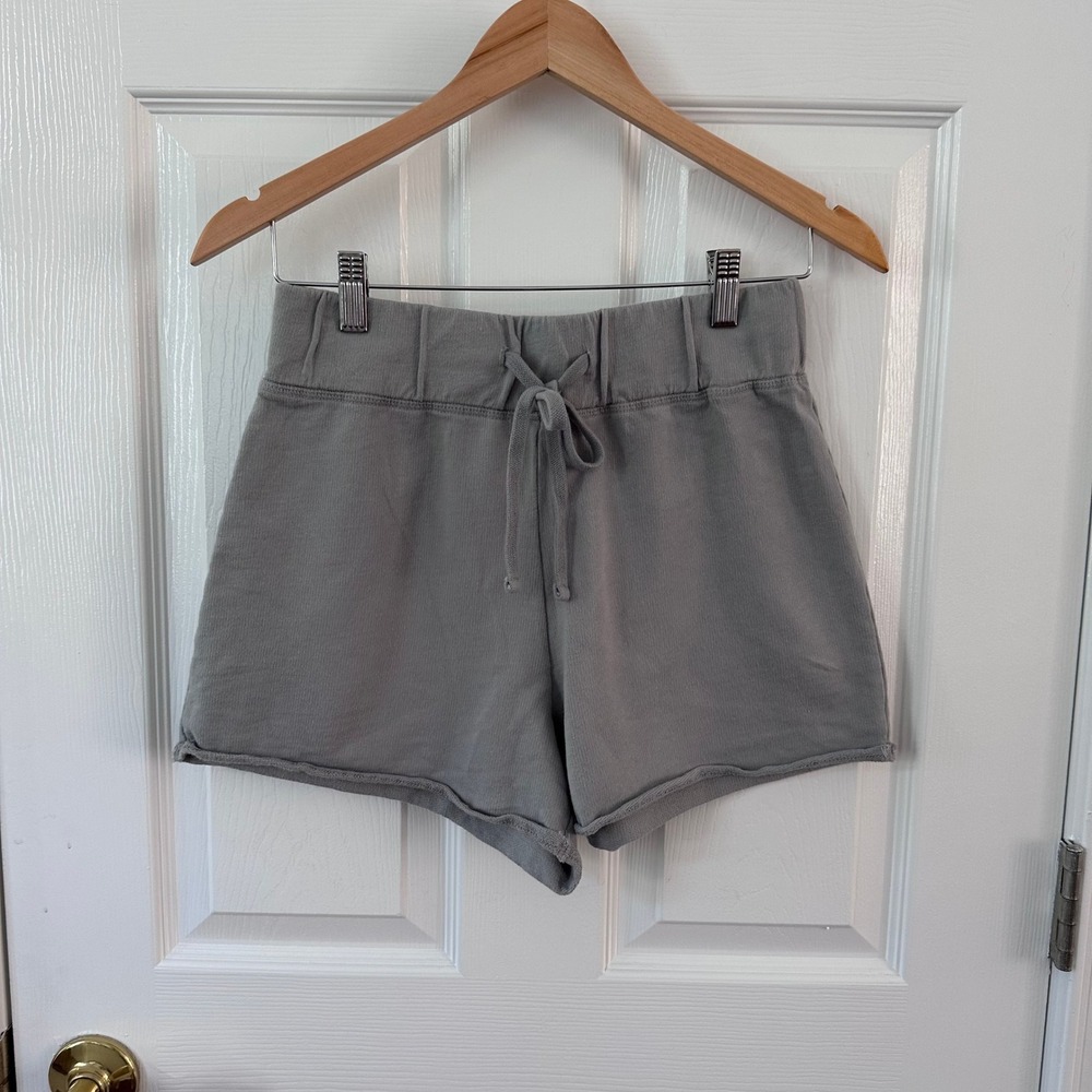 James Perse Gray Cotton Drawstring Shorts in Size Small Preowned